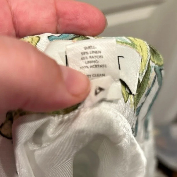 Ann Taylor Loft Green Floral Linen Blend A-Line Skirt Size 4 - Picture 6 of 8